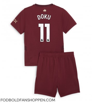 Manchester City Jeremy Doku #11 Tredjetrøje Børn 2024-25 Kortærmet (+ Korte bukser)